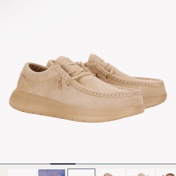 Tan Suede Loafers with Moccasin Stitching- WOMEN’s Hey Dude’s - Picture 2 of 5